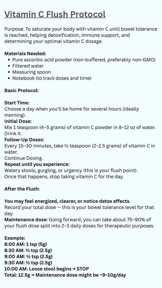 The benefits of a Vitamin C flush: