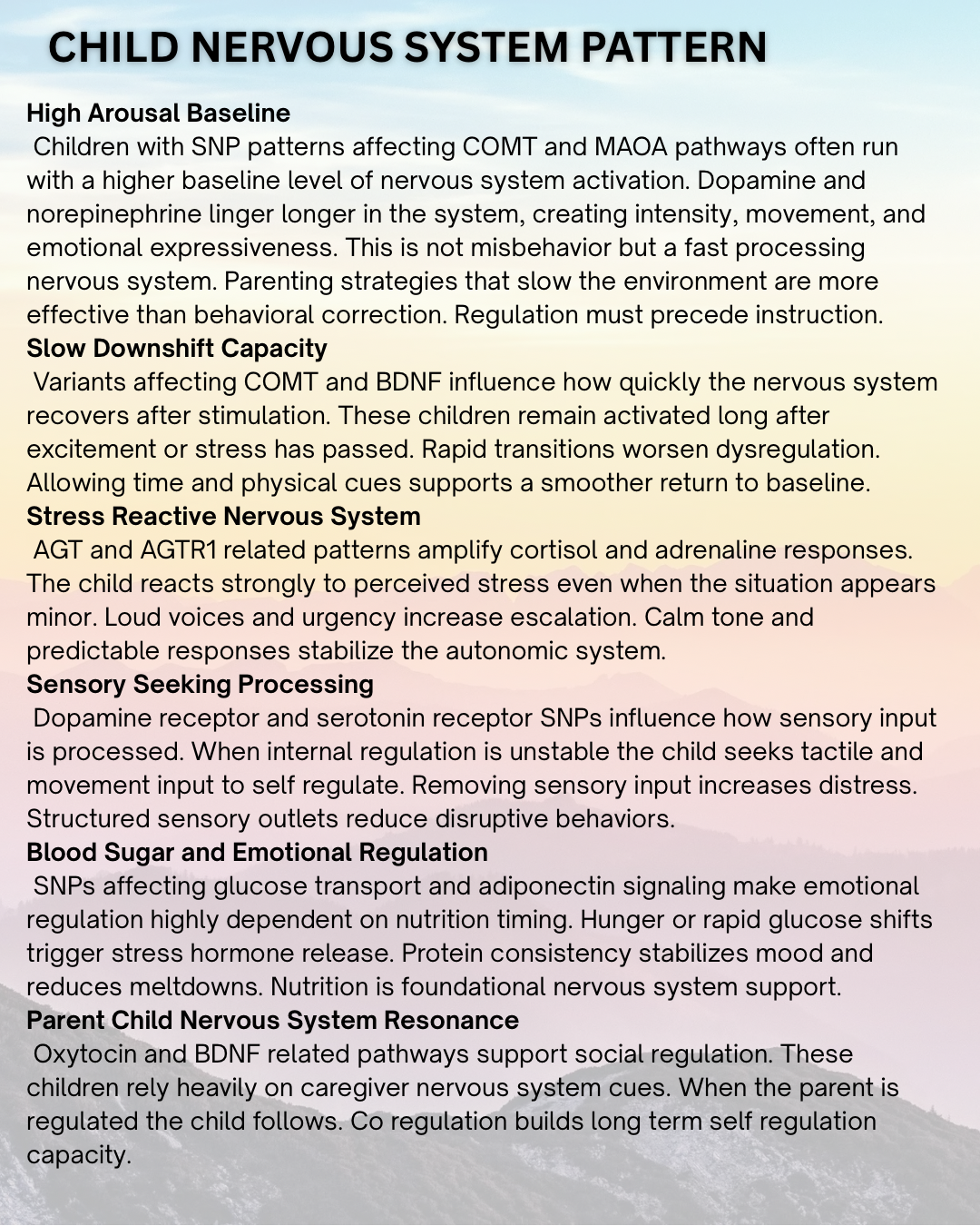 Genetic Nervous System Parenting Blueprint
