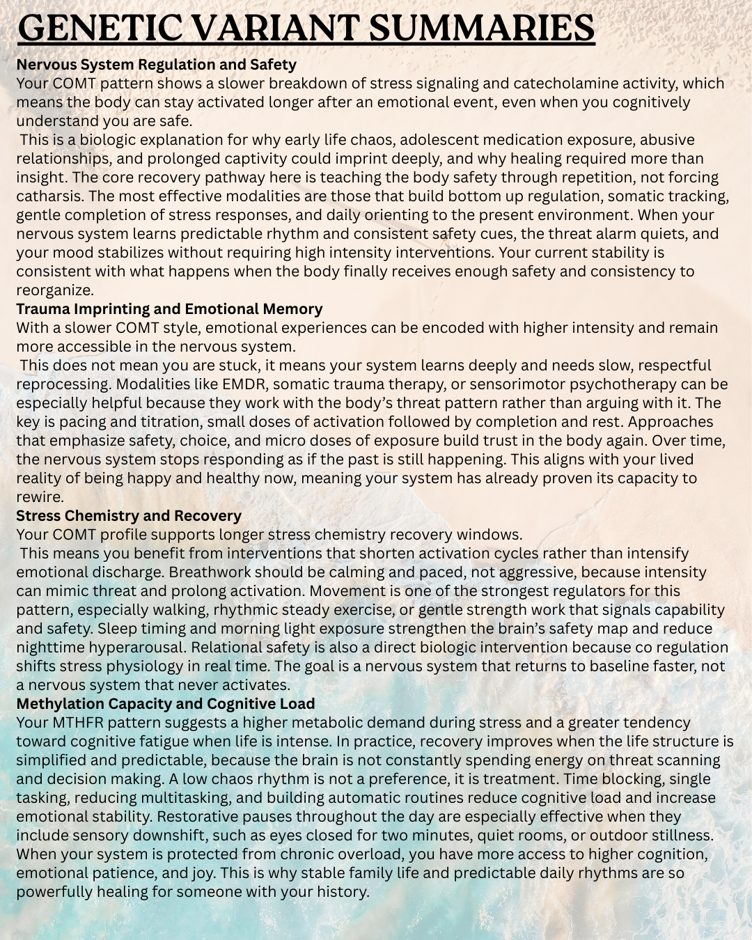 Genetic Mental Health Analysis & Nervous System Protocol - With DNA Kit