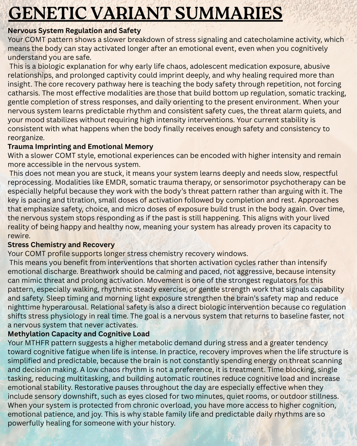 Genetic Mental Health Analysis & Nervous System Protocol - With DNA Kit