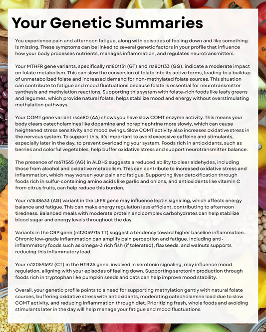 Diet Genetic Report