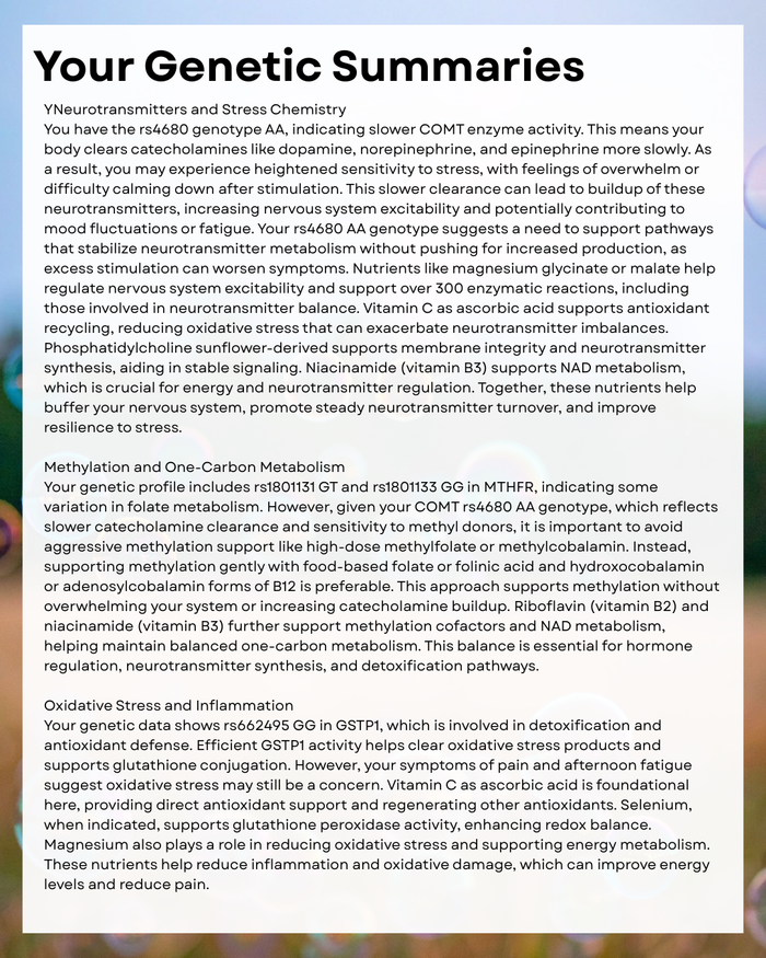 Personalized Children’s Genetic Report