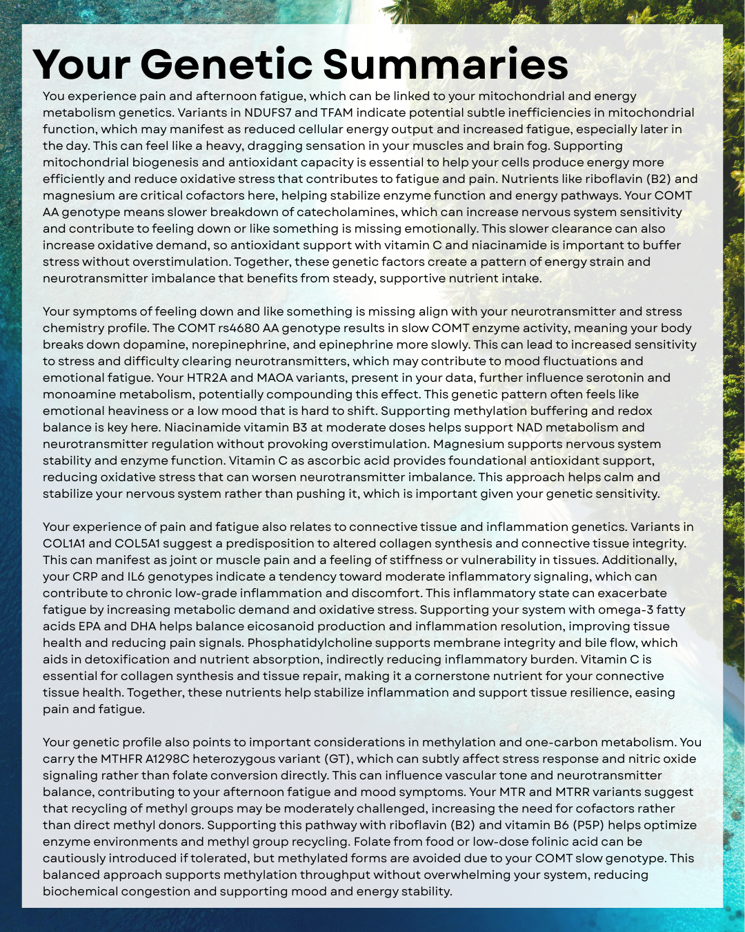 Genetic Starter Report & Supplement Protocol