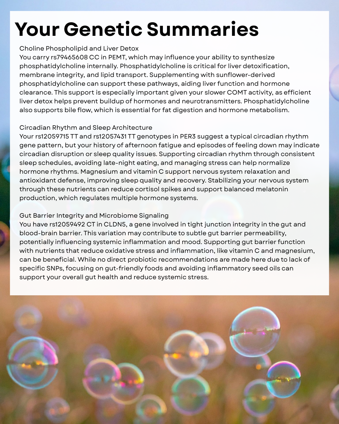 Personalized Children’s Genetic Report