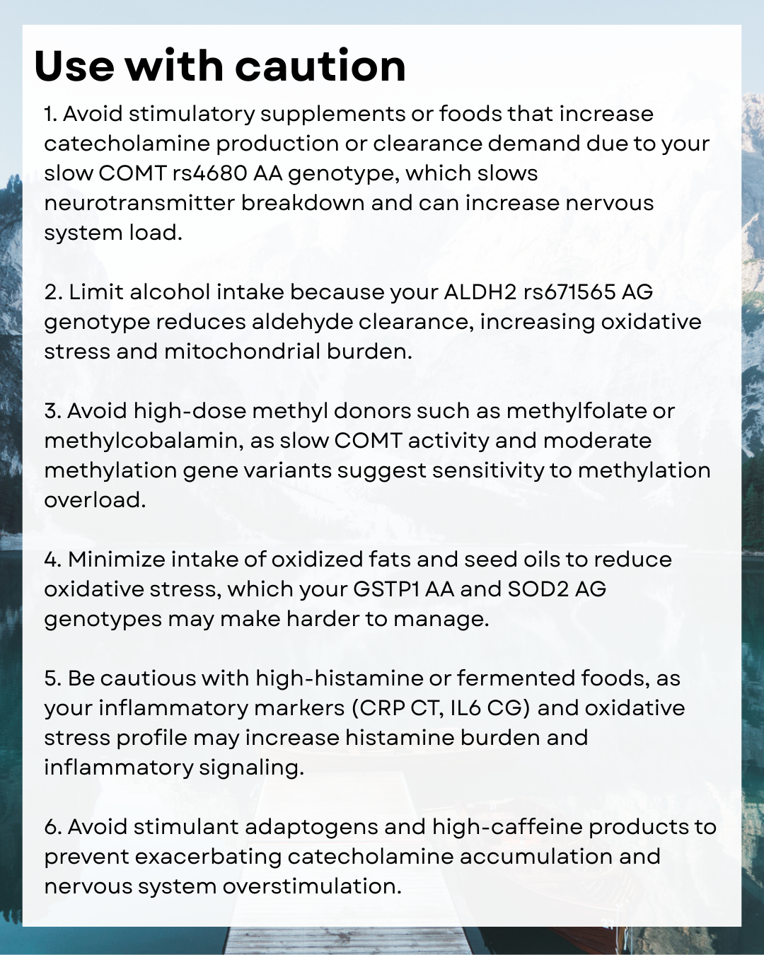 Mental Health & Nervous System Genetic Report