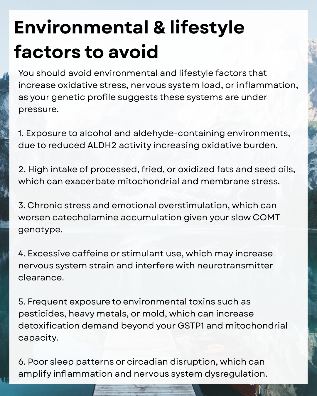 Mental Health & Nervous System Genetic Report