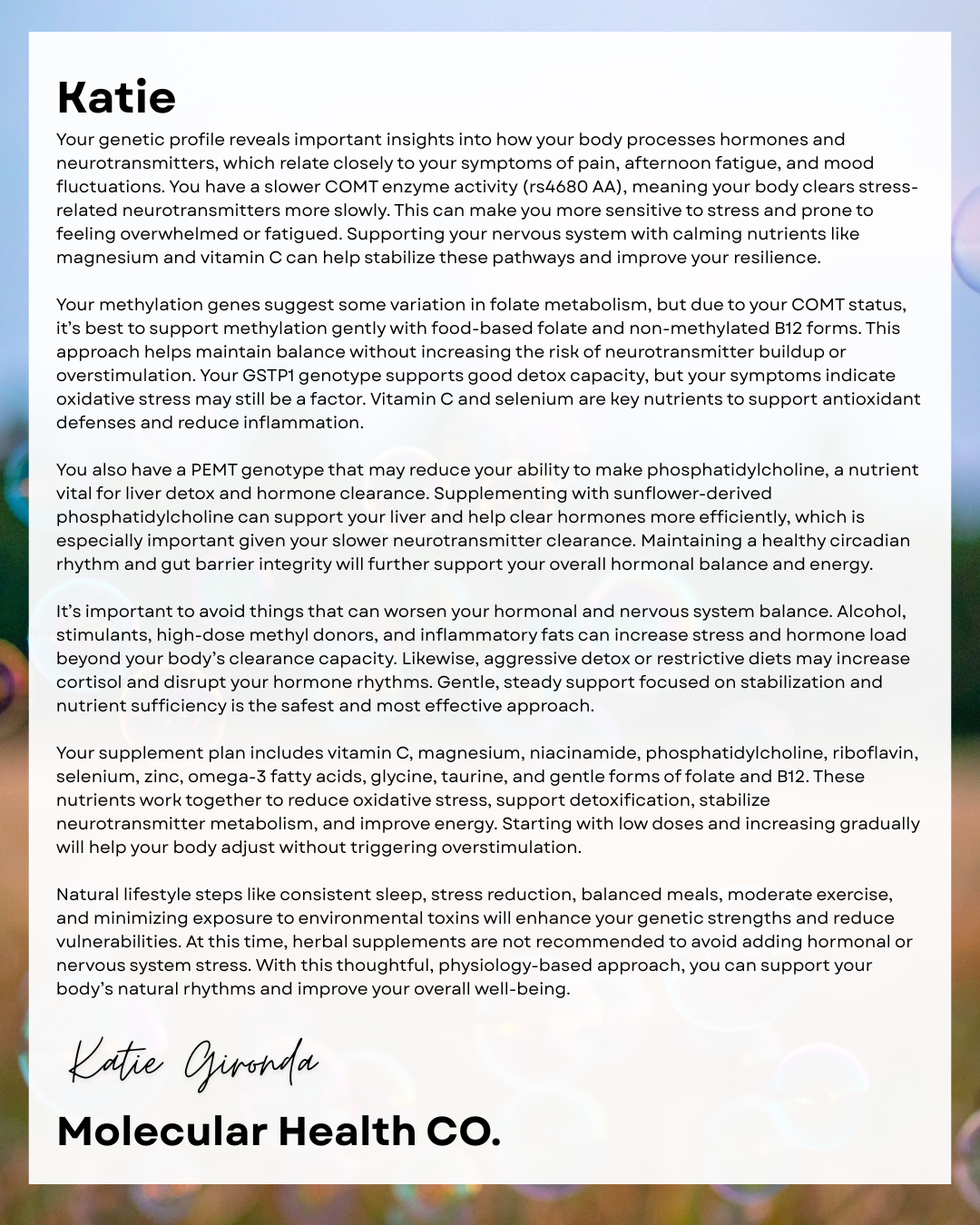 Personalized Children’s Genetic Report