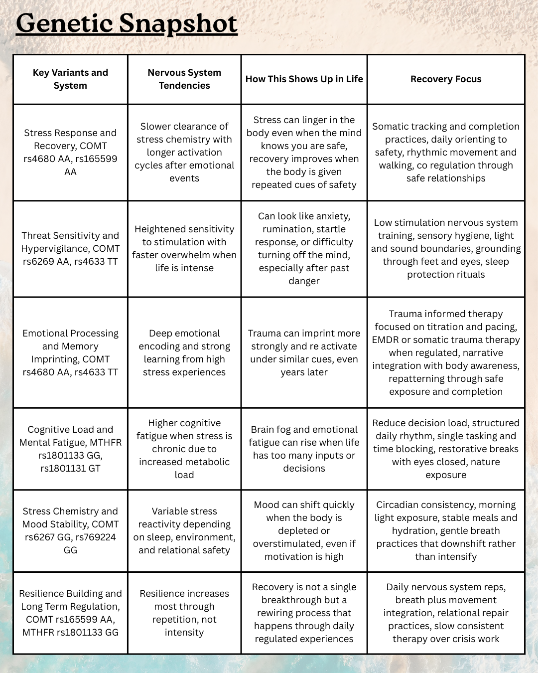 Genetic Mental Health Analysis & Nervous System Protocol - With DNA Kit