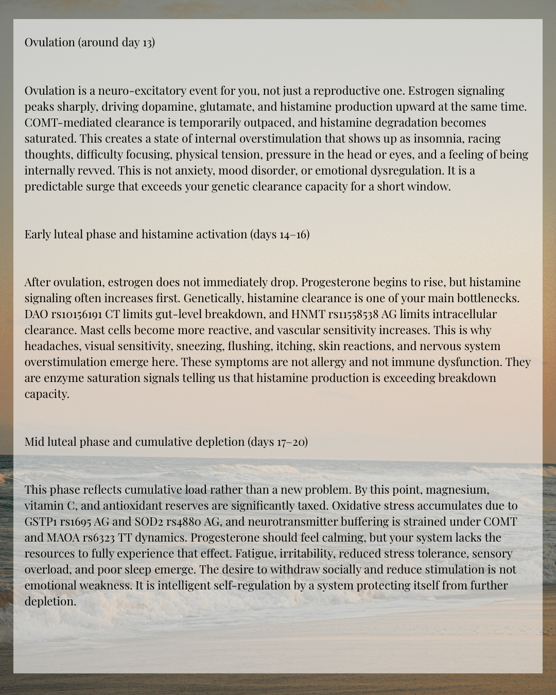Menstrual Cycle Genetic Report