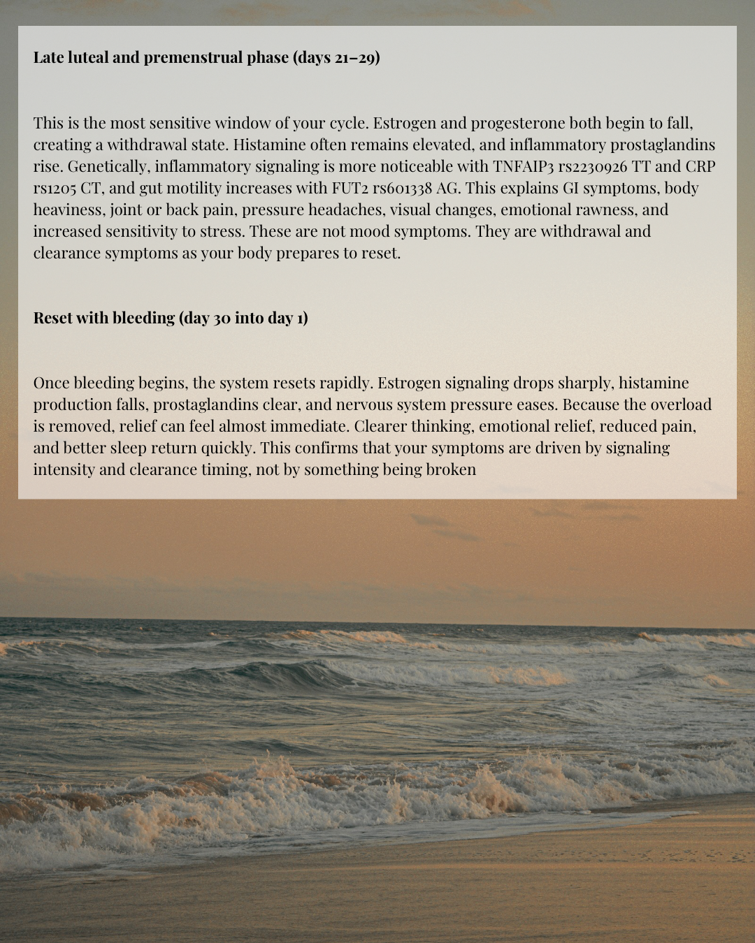 Menstrual Cycle Genetic Report