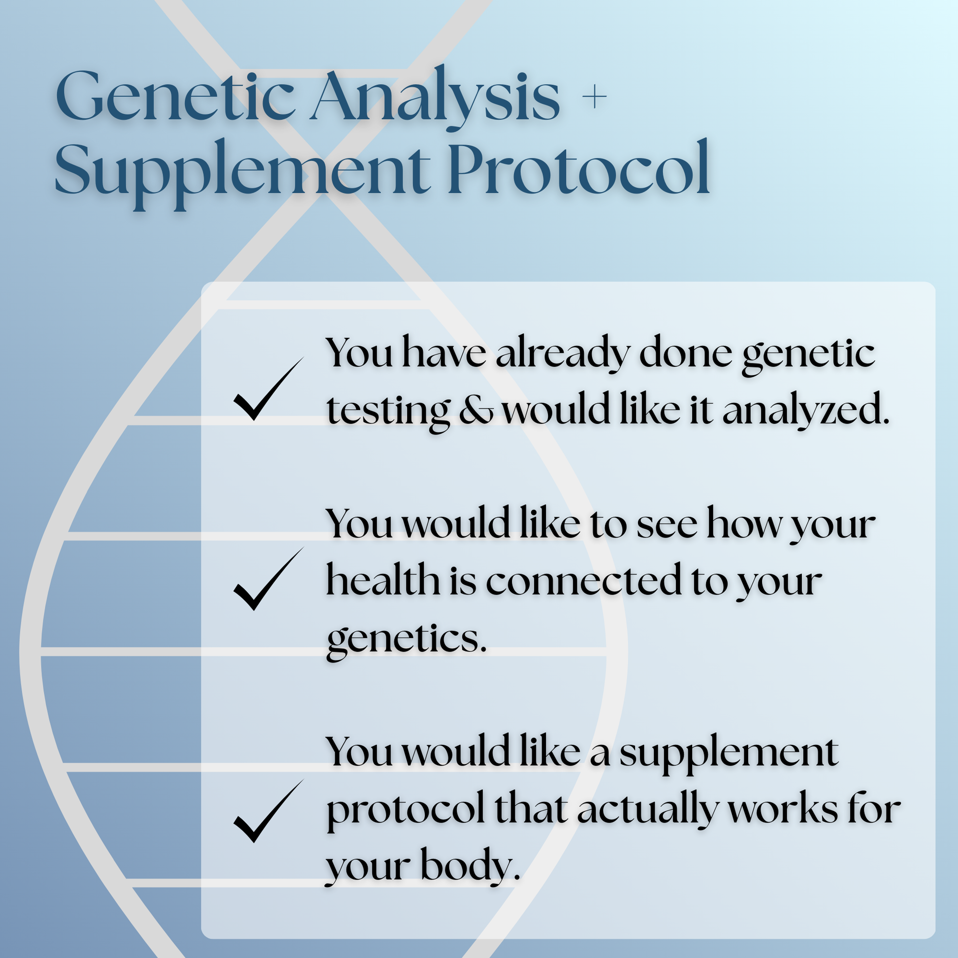 Genetic Analysis + Supplement Protocol